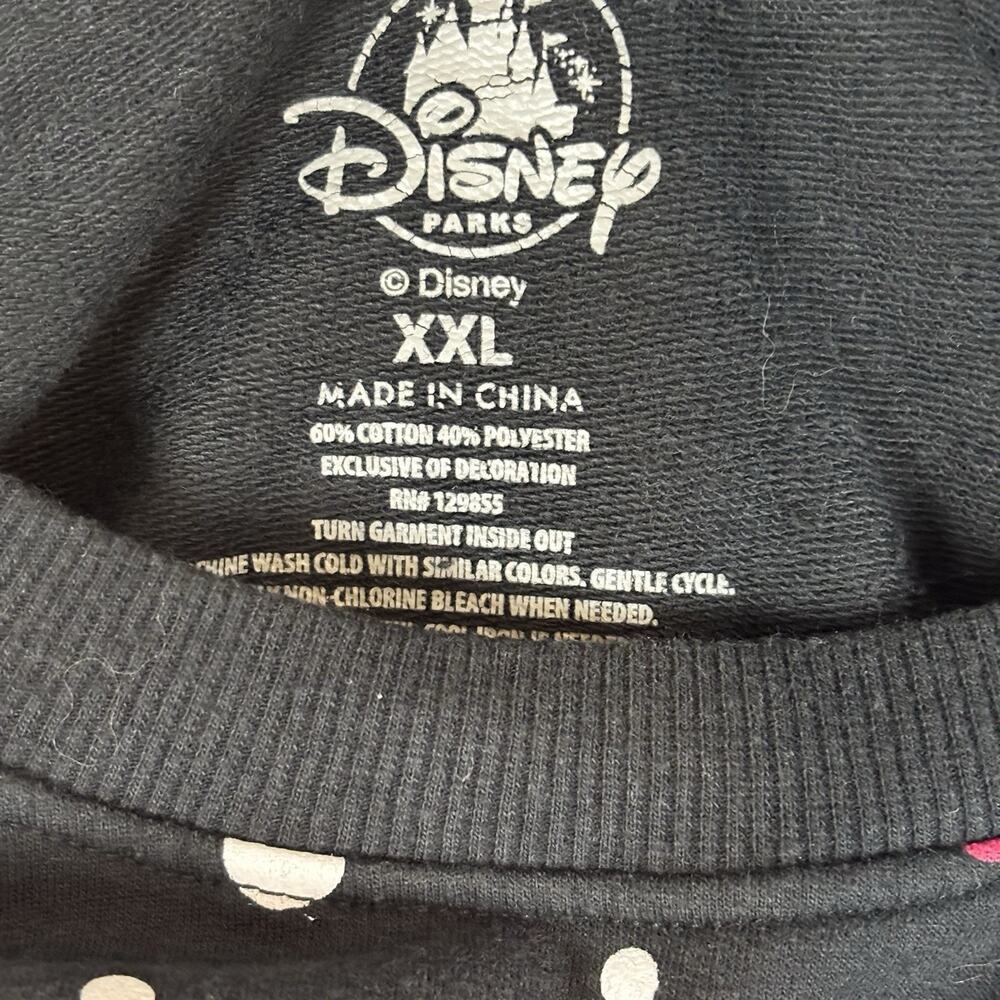 Disney Parks Minnie Mouse Sweatshirt XXL Polka Dot Bow Reversible Sequin Boxy - Picture 5 of 11